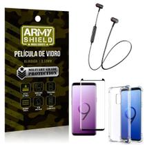 Fone Bluetooth Hs-615 Samsung S9+Capa Anti Shock+Película 3D - Armyshield