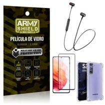Fone Bluetooth Hs615 Samsung S21+Capa Anti Shock+Película 3D