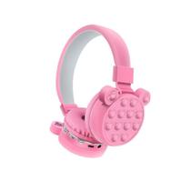 Fone Bluetooth Infantil Menina Orelhinhas Pop It Rosa - Master