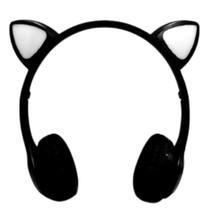 Fone Bluetooth Infantil Sem Fio Led Com Orelha de Gato Preto