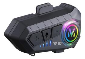 Fone Bluetooth Intercomunicador Capacete Moto RGB Sem Fio K08