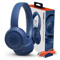 Fone Bluetooth JBL Tune 500BT Azul Pure Bass Sem fio Com Microfone e Controle de Chamadas
