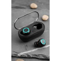 Fone Bluetooth LED In-Ear Sem Fio Preto/Azul