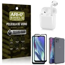 Fone Bluetooth LY-122 Moto G50 5G + Capinha Anti Impacto + Película 3D - Armyshield