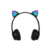 Fone Bluetooth Orelha De Gato Led Colorido (PRETO) Fone Bluetooth Orelha De Gato Led Colorido (PRETO)