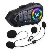 Fone bluetooth Para capacete intercomunicador V10 impermeável Resistente a água com Microfone