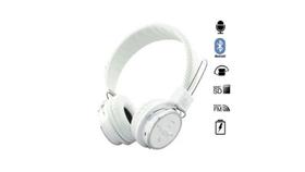 Fone Bluetooth Sem Fio Branco Com USB, P2, Rádio FM e Cartão de Memória