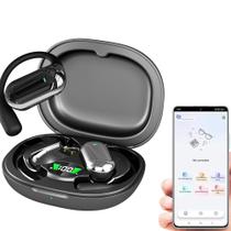 Fone Bluetooth Sem Fio com Tradutor via App Gancho Esportivo Microfone Estojo com Display