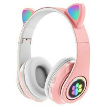 Fone Bluetooth V5.0 Orelha de Gato Rosa LED P33M.. - Gbd