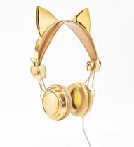 Fone cat ear headphones amarelo