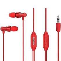 Fone Com Fio In Ear Lenovo Original Microfone 3.5MM Vermelho