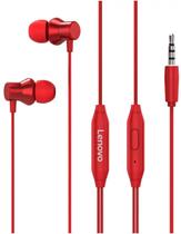 Fone Com Fio In Ear Lenovo Original Microfone 3.5MM Vermelho