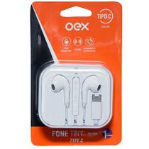 Fone com Microfone INTRA Auricular TINY USB-C OEX FN209 Branco