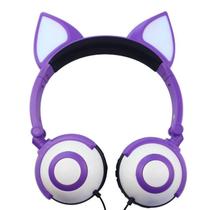 Fone Com Orelhas De Gato/gatinho Headphone Iluminação Led