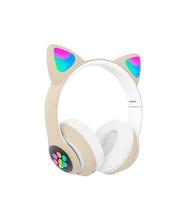 Fone De Gatinho Headphone Cat Bluetooth Led Sem Fio Sd - Sp All