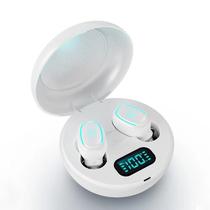 Fone de Ouvido A10 Bluetooth 5.0 tws Est 'reo Sem Fio Controle Toque Touch Esporte Display Led Prova D' gua Cor Branco