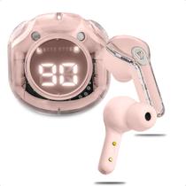 Fone de Ouvido Air39 Sem Fio Bluetooth Intra Auricular Display Led Transparente Bateria Longa Duração