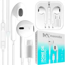 Fone De Ouvido Alta Qualidade Com Microfone Entrada Tipo C Anti Ruído Atende Celular Extra Bass