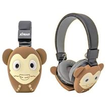 Fone De Ouvido Animais Infantil Crianca Bluetooth Fm Macaco