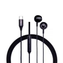 Fone de ouvido auricular com microfone USB-C Preto F11P - Lity