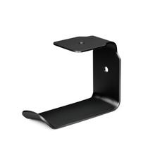 Fone de ouvido auto adesivo stand hanger gancho fita sob mesa L-shape suporte de suporte de fone de ouvido - Preto