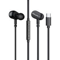 Fone de Ouvido Awei TC7 TypeC Áudio Estável e Conforto Ergonômico Preto