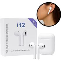 Fone De Ouvido Bluetooth 5.0 Sem Fio I12 Tws Branco