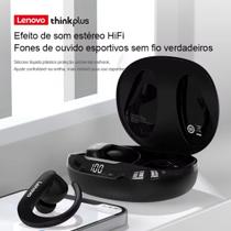 Fone de Ouvido Bluetooth 5.2 Lenovo T50 Original HiFi Stereo, p/Jogos, à Prova d'Água, com Microfone