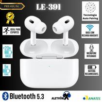 Fone de Ouvido Bluetooth 5.3 Lehmox Auto Pairing Atende Chamadas Com Microfone Embutido Earbuds Pure Com Case Magnética