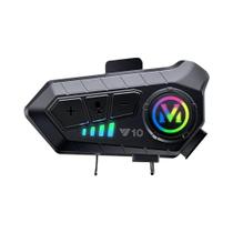 Fone De Ouvido Bluetooth 5.3 Para Capacete De Moto, Impermeável, Com Luzes Coloridas E Função