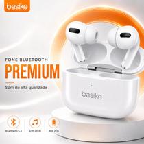 Fone de Ouvido Bluetooth 5.3 TWS Basike Sem Fio HiFi com Estojo Carregador, Bateria 20h e Pontas de Silicone Intercambiáveis Fone de Ouvido Bluetooth 5.3 TWS Basike Sem Fio HiFi com Estojo Carregador, Bateria 20h e Pontas de Silicone Intercambiáveis