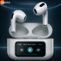 Fone De Ouvido Bluetooth Basike Prime Tela Lcd Cor Branco