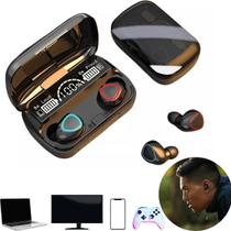 Fone de Ouvido Bluetooth Com Case de Carga Cor Preta Fone de Ouvido Bluetooth Com Case de Carga Cor Preta
