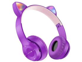 Fone de Ouvido Bluetooth Gato Led Para Crianças - Generic