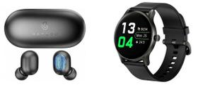 Fone De Ouvido Bluetooth Haylou Gt1 Pro + Relógio Smartwatch Digital GS Tela 1.28" Sport Bluetooth