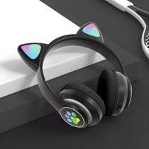 Fone De Ouvido Bluetooth Headphone Orelha Gatinho RGB