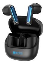 Fone De Ouvido Bluetooth Hrebos Original S/ Fio Com Estojo - Preto