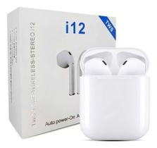 Fone De Ouvido Bluetooth I12 Tws Sem Fio Touch Recarregável Cor Branco Fone De Ouvido Bluetooth I12 Tws Sem Fio Touch Recarregável Cor Branco