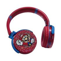 Fone de Ouvido Bluetooth Infantil Super Mario Wireless Fm