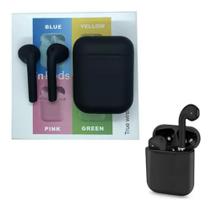 Fone De Ouvido Bluetooth Inpods 12, Macaron, Inpods12, I12 Cor Preto