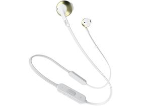 Fone de Ouvido Bluetooth JBL Tune 205BT - Intra-auricular com Microfone Champagne e Branco