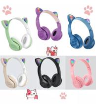 Fone De Ouvido Bluetooth Led Orelha Gato Led Headphone rgb