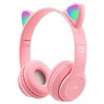 Fone De Ouvido Bluetooth Led Sem Fio Orelha Gato Criança