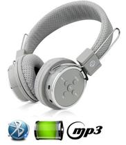 Fone De Ouvido Bluetooth Micro Sd Mp3 Rádio Fm Player - Cinza - Boas