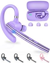 Fone de ouvido Bluetooth New Bee V5.1 72H Talk com estojo de 500mAh roxo