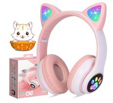 Fone De Ouvido Bluetooth Orelha De Gato Com Led Celular P2 - CAT EAR