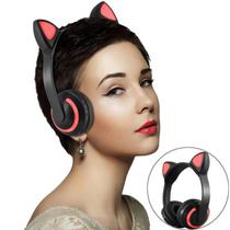 Fone De Ouvido Bluetooth Orelha De Gato Com Led Headfone