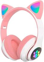 Fone de Ouvido Bluetooth Orelha Gatinho Cat Ear Headphone Sem Fio com Led Colorido