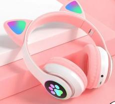 Fone De Ouvido Bluetooth Orelha Gatinho Infantil Led Sem Fio