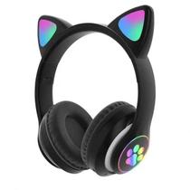 Fone De Ouvido Bluetooth Orelha Gatinho Infantil Led Sem Fio